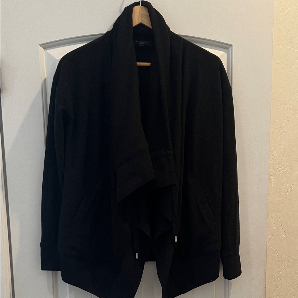 All Saints Black Knit Open front Sweater
